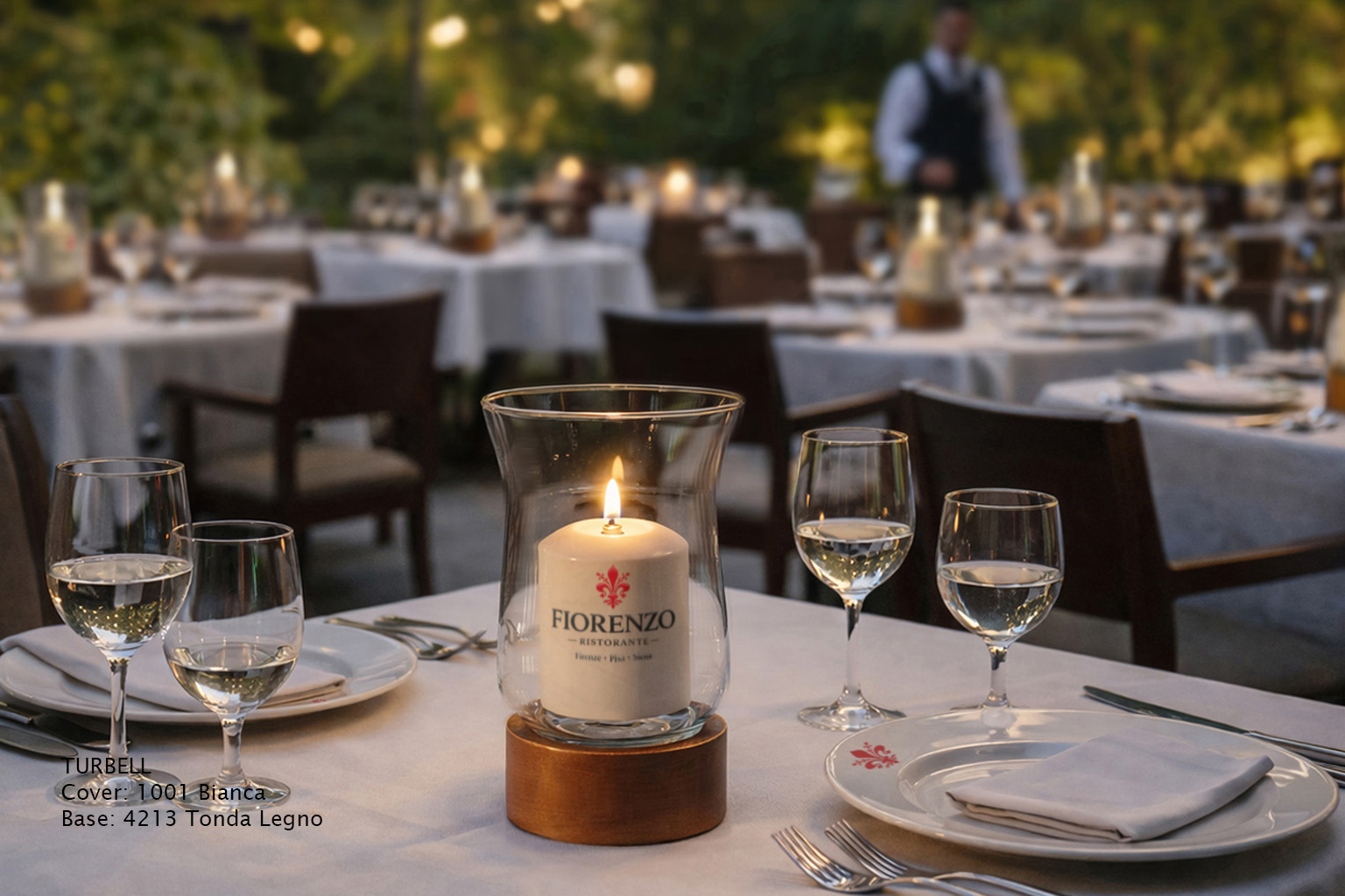 Lampada Turbell Lolux con paralume in vetro